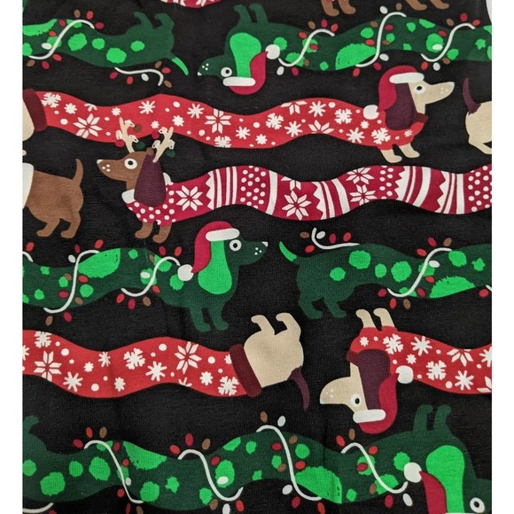 Dachshund dog Holiday Leggings Juniors L 11 13 Ankle Length NEW Christmas NOBO - Picture 4 of 5